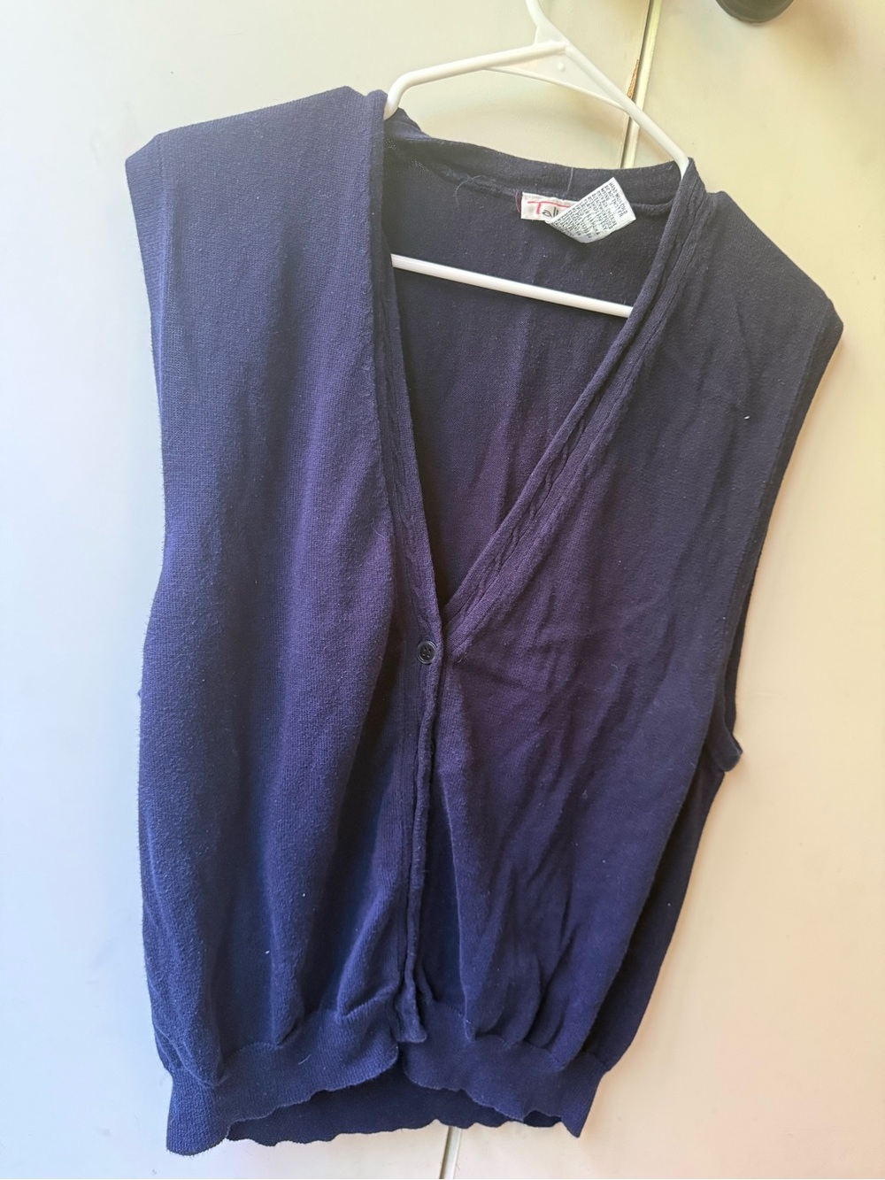 Talbots Navy Sleeveless V-Neck Knit Vest